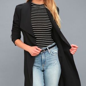 Lulus Winnipeg Black Trench Coat - Size S